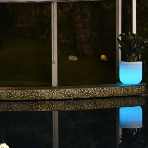 tokyo short illuminated round planters