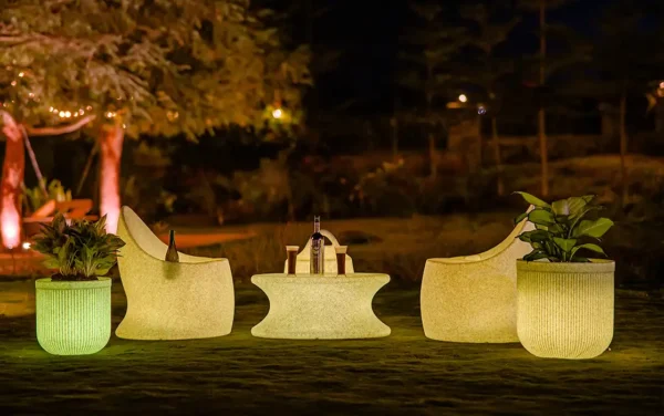 tokyo short illuminated round planters tokyo short illuminated round planters