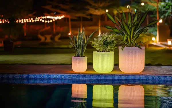 tokyo short illuminated round planters tokyo short illuminated round planters