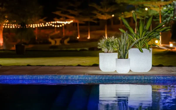 tokyo short illuminated round planters tokyo short illuminated round planters