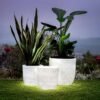 milano short illuminated round planters