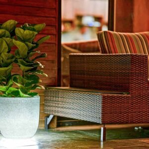 milano short illuminated round planters