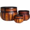 wooden barrel planters